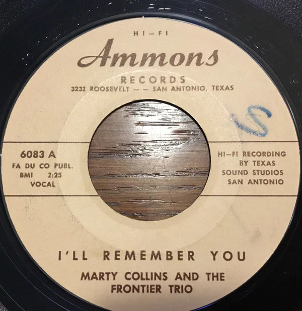 Marty Collins And The Frontier Trio - I’ll Remember You / I’m Gonna Walk (7", Single) (NM or M-)25