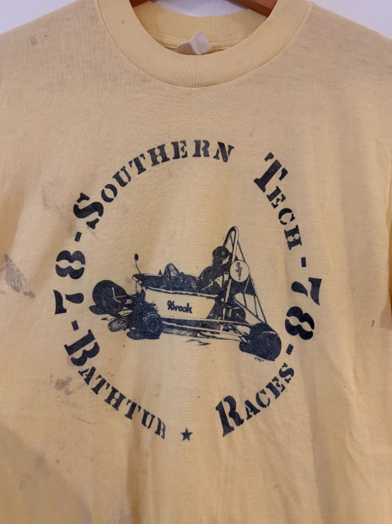 Vintage 1970s Southern Tech Bathtub Races T Shirt Sz L (Actual Sz S/M) - Image 2