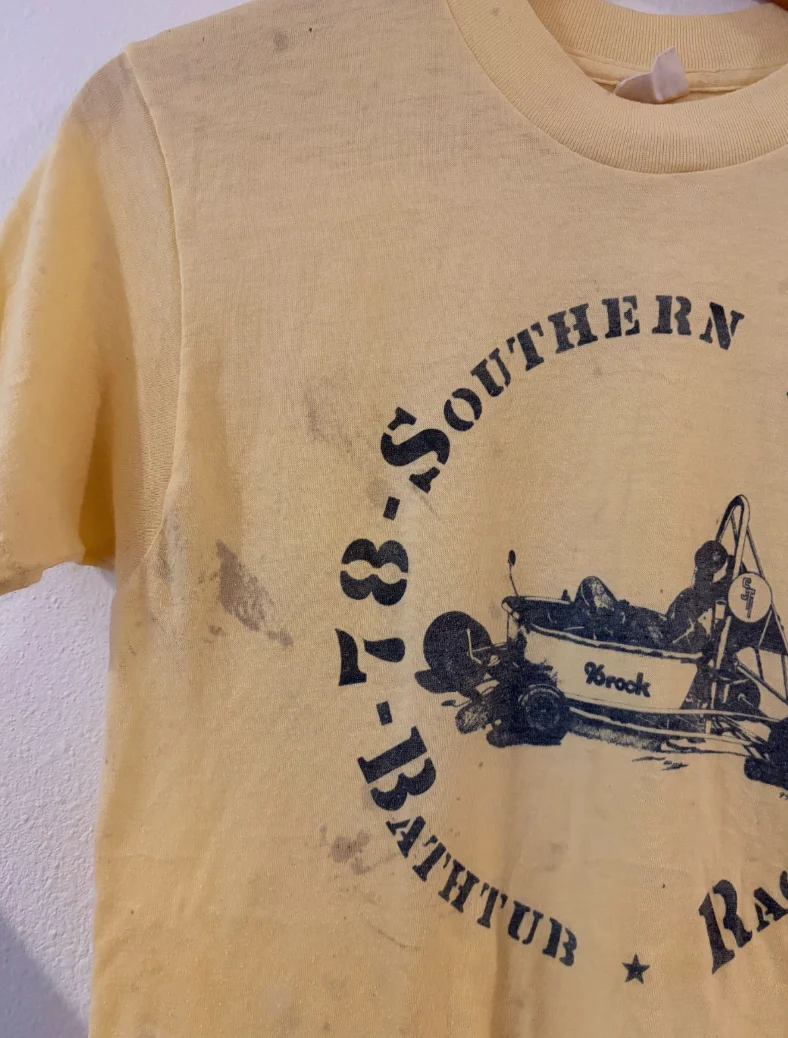 Vintage 1970s Southern Tech Bathtub Races T Shirt Sz L (Actual Sz S/M) - Image 4