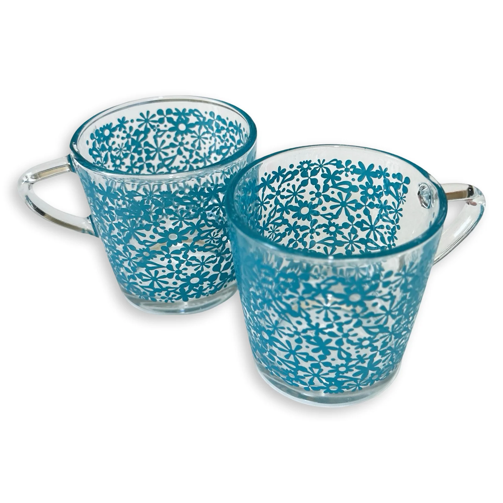Vintage Ikea Flower Glass Mug Set (6)
