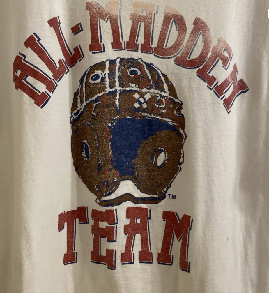Vintage Large All Madden NFL Football Vintage Tee Single Stitch 1992 Sz XL - Image 3