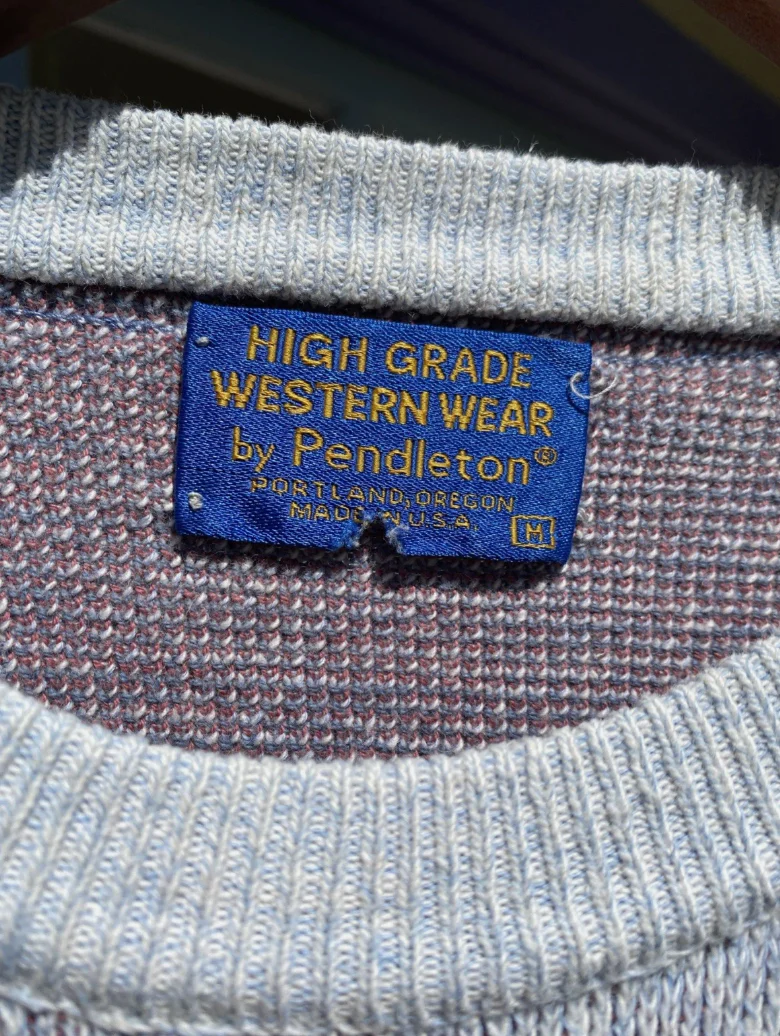 Vintage Pendleton High Grade Western Wear Wool Sweater Medium Made in USA - Image 3