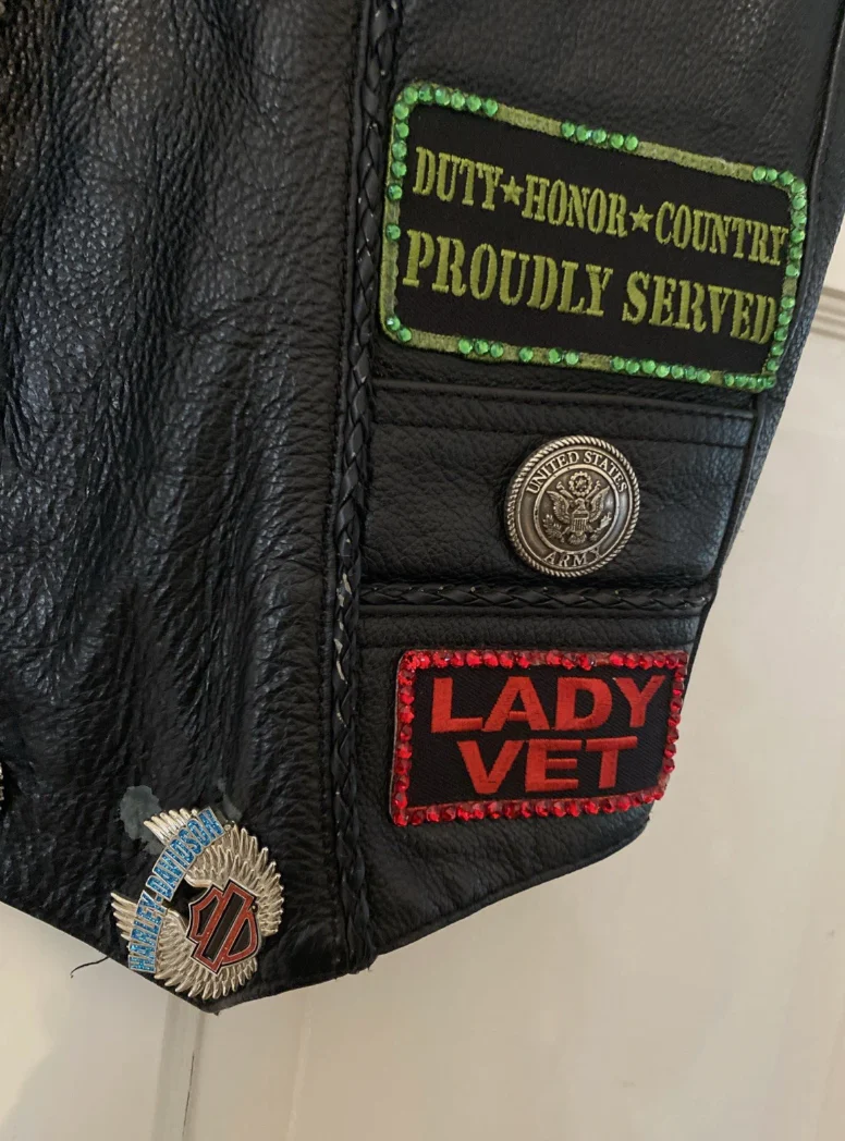 Vintage Texas Women’s Biker Club Leather Jacket Vest With Patches & Pins Harley - Image 4