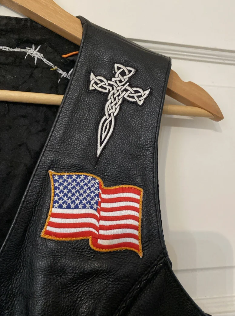 Vintage Texas Women’s Biker Club Leather Jacket Vest With Patches & Pins Harley - Image 6