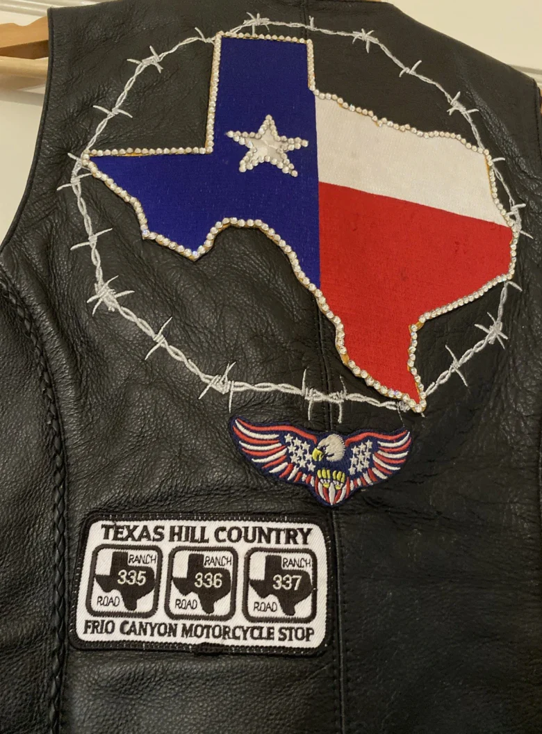 Vintage Texas Women’s Biker Club Leather Jacket Vest With Patches & Pins Harley - Image 7