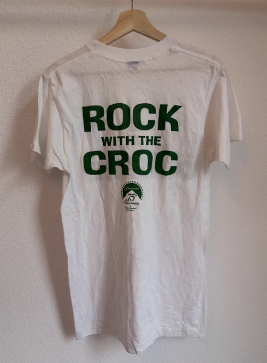VTG 80s Crocodile Dundee Movie Promo T-Shirt Adult Medium Paramount 75’th Movie - Image 4