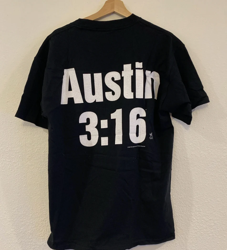 VTG 90s WWF Stone Cold Steve Austin 3:16 T-Shirt Black Large New With Tags - Image 8