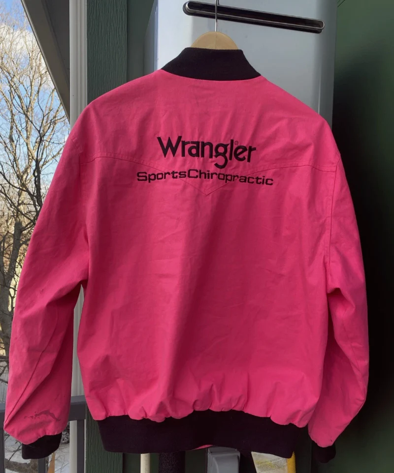 Wrangler Brushpopper Jacket Large Neon Pink Western Rare 90s Sports Chiropractic - Image 4